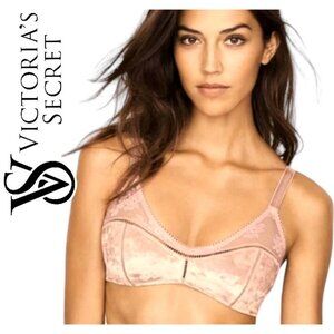RARE Victoria's Secret Barbie Crushed Velvet Mesh Lace Unlined Wirefree Bra